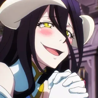 😍 9b477f99 Albedo Overlord アニメ, アルベド, オーバーロード, ファンタジー, 悪魔 telegram sticker