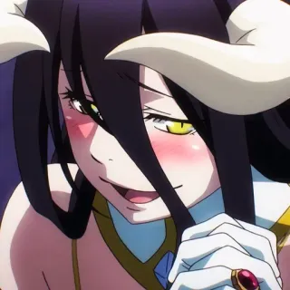 😍 d7751d24 Albedo Overlord アニメ, ファンタジー, 悪魔, 角, アルベド, オーバーロード telegram sticker