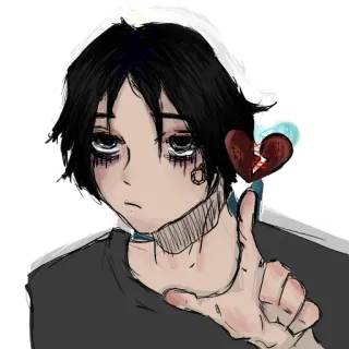 💔 df96022f エモい, 失恋, 悲しい, アニメ, エモーショナル, 心の痛み, 孤独 telegram sticker