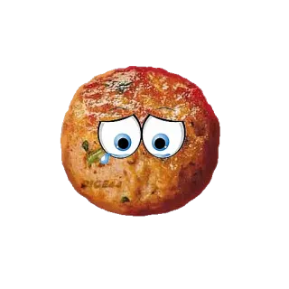 😢 221045b3 肉丸, 难过, 哭泣, 食物, 卡通 telegram sticker