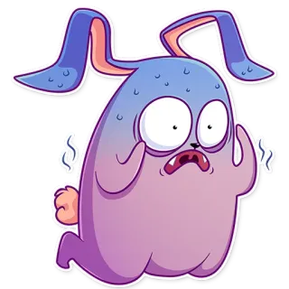 😨 d49f3e16 thỏ, thỏ con, sợ hãi, hoạt hình, vui nhộn, động vật telegram sticker
