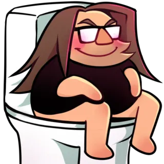 💩 fac36850 Туалет, Мультфильм, Сидящий, Ванная, Персонаж, Смешной telegram sticker