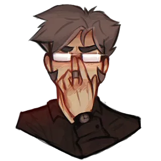 🥰 3829017c jari tengah, gestur kasar, menghina, ofensif, kartun, orang, kacamata telegram sticker