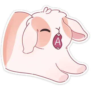 😮 eb817611 A konijn, dier, schattig, letter A, huisdier, konijn telegram sticker