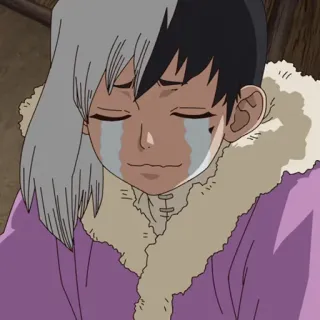 🧐 149fbf89 Gen Asagiri Dr. Stone Anime, Dr. Stone, Gen Asagiri, weinen, traurig telegram sticker