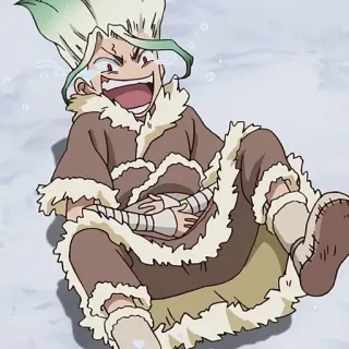 🧐 8a9c4ef5 Senku Ishigami Dr. Stone Anime, Dr. Stone, Senku Ishigami, Aufgeregt, Fröhlich, Cartoon telegram sticker