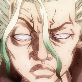 🧐 91a0e8da Senku Ishigami Dr. Stone Anime, Dr. Stone, Senku Ishigami, Gesichtsausdruck, lustig, Charakter telegram sticker