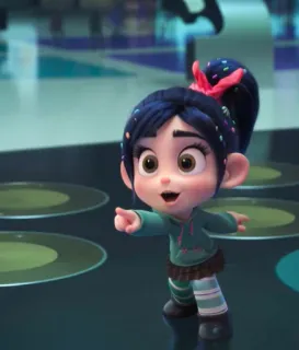 🦋 883aba00 Vanellope von Schweetz Wreck-It Ralph vanellope, ralph, kartun, disney, karakter, film, menunjuk telegram sticker