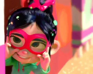 🦋 d8186982 Vanellope von Schweetz Wreck-It Ralph kartun, karakter, animasi, anak, gadis, topeng, Wreck-It Ralph telegram sticker