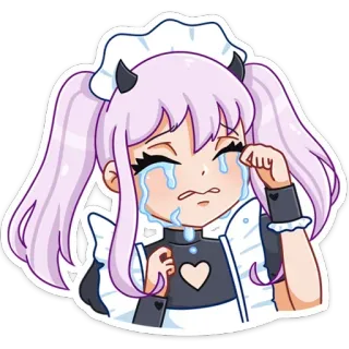 😭 1d2ee4ea 动漫, 哭泣, 女仆, 可爱, 眼泪, 伤心, 漫画 telegram sticker