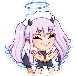 😇 a7345fbd 动漫, 女孩, 女仆, 天使, 恶魔, 可爱, 贴纸 telegram sticker