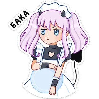 ☹️ 2e254423 БАКА Ragazza anime, Maid, Diavolo, Carino, Sticker, Codini, Baka telegram sticker