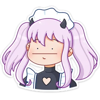 😐 e1982005 Anime, Diavolo, Ragazza, Cameriera, Adesivo, Carino telegram sticker