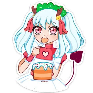 🧁 32020d4b Anime, Cartoon, Figur, Kuchen, Süß, Kawaii telegram sticker