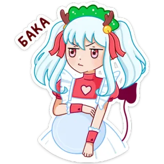 😡 33625384 БАКА Anime, Manga, Cartoon, Maid, Baka, Süß, Sticker telegram sticker