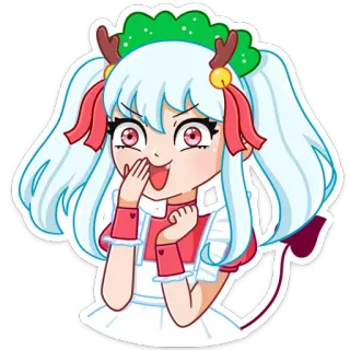 👹 79f4abb6 Anime, Cartoon, Mädchen, Teufel, Kawaii, Maid, Süß telegram sticker