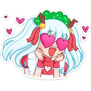 😍 7cfbe125 Anime, Mädchen, Herzaugen, Liebe, Süß, Kawaii telegram sticker