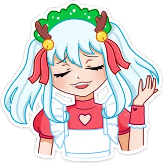 😌 d370316e Anime, Mädchen, Süß, Kawaii, Charakter, Illustration telegram sticker