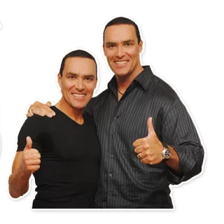 👍 7da4c87f twins, thumbs up, men, people, portrait telegram sticker