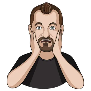 😱 c8245e21 asustado, preocupado, temeroso, hombre, dibujos animados, impactado telegram sticker