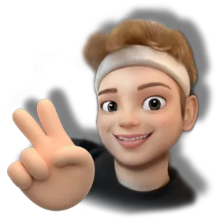 ✌️ 7cf1a648 personaggio, gesto, sorridente, faccia telegram sticker