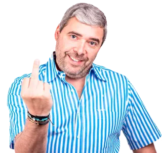 🖕 19fadfba middelvinger, beledigend gebaar, man, volwassene telegram sticker