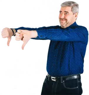 👎 33577850 man, duim omlaag, afkeer, negatief, gebaar, mening telegram sticker