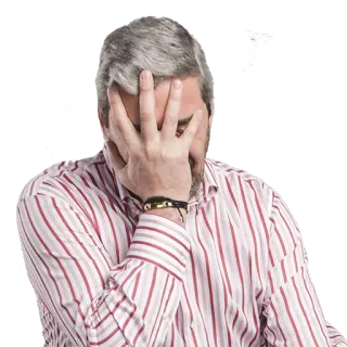 🙈 59778bfb man, facepalm, verdrietig, teleurstelling, mislukking, hoofd in handen, stress, bezorgd telegram sticker
