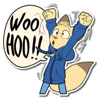 ✊ 01f0a3c4 WOO HOO!! animal, cartoon, excitement, celebration, cheer, furry telegram sticker