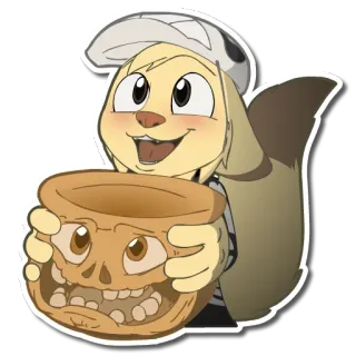 🎃 359a7b85 cartoon, cute, funny, animal, character, squirrel, skull, humor telegram sticker
