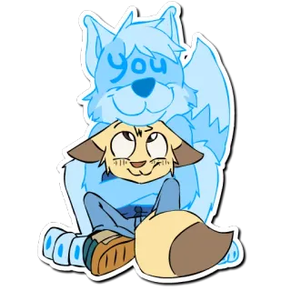 🤗 46884df3 you cartoon, animal, cute, digital art telegram sticker