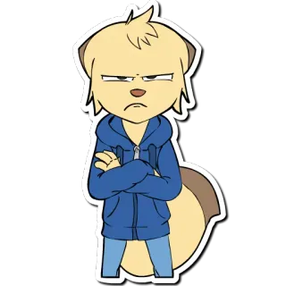 😠 60847ab8 cartoon, animal, character, furry, attitude, jacket, jeans telegram sticker