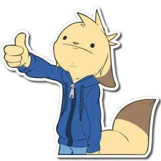 👍 66ffaf23 cartoon, animal, thumbs up, cute, sticker telegram sticker