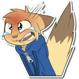 😡 6ae7fb1c cartoon, crying, sad, furry, animal, character, tears telegram sticker