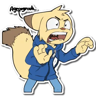 😡 8b18c9fd Agrowgh... cartoon, angry, creature, cartoon animal, character, furry telegram sticker