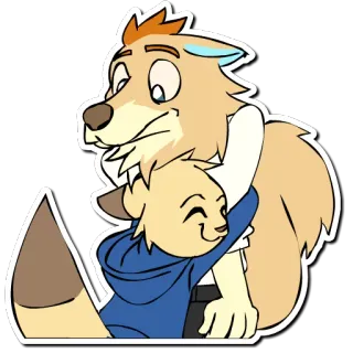 🤗 90866924 cartoon, animals, hug, furry telegram sticker