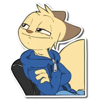 😏 92a63953 cartoon, character, furry, smug, animal telegram sticker