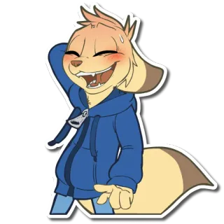 😅 a2a8d41f dog, cartoon, happy, smiling, sweat, anthropomorphic, furry telegram sticker