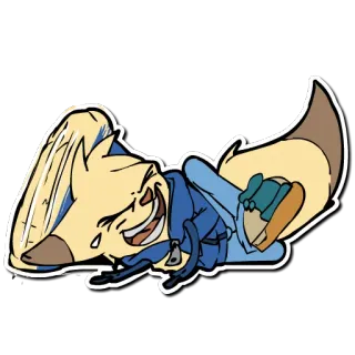 🤣 b105d825 cartoon, fox, laughing, animal, character, sticker telegram sticker