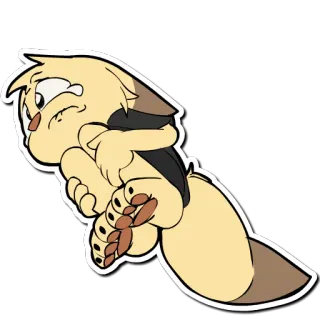 😨 e3d504ab cartoon, animal, sad, cute, sticker telegram sticker