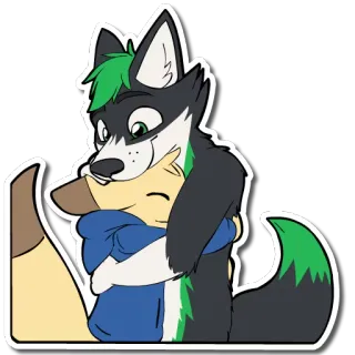 🤗 e9c5f322 furry, hug, animal, cartoon, friendship, cute, anthro, wholesome telegram sticker