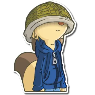 ⛑ f7372c4f cartoon, character, animal, hoodie, hat telegram sticker