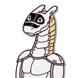 🤓 0d6c76c0 robot, zwierzę, postać, biały, żółty telegram sticker
