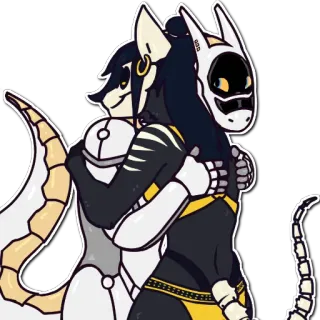 ❤️ 17bae618 Protogen, Furry, Anthro, Postać, Przytulanie, Zwierzę, Robot, Cyborg telegram sticker