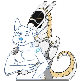 👅 18460e8b YOU Furry, Anthro, Protogen, Przytulanie, Słodkie, Robot, Miłość telegram sticker