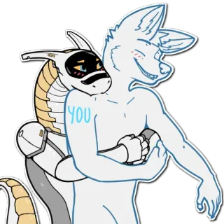 👄 23aae5c8 YOU Furry, Przytulanie, Robot, Słodkie, Uczucie telegram sticker