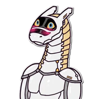 😳 30ed6b80 robot, smok, cyborg, antropomorficzny, biały, zwierzę, kreskówka telegram sticker