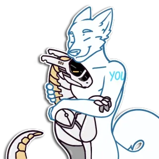❤️ 333aaa1d You Furry, Zwierzę, Robot, Przytulanie, Słodkie telegram sticker
