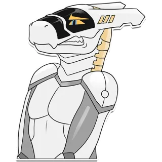 😅 370a6f98 gad, smok, zbroja, stworzenie, antropomorficzny, futurystyczny, biały, sci-fi telegram sticker