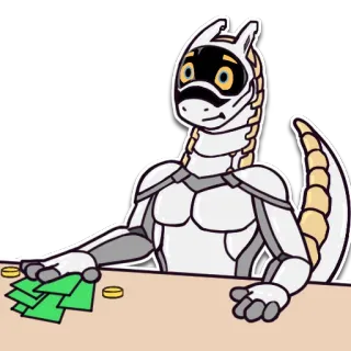 💴 45f5d30f Furry, Protogen, Pieniądze, Finanse, Postać, Kreskówka telegram sticker